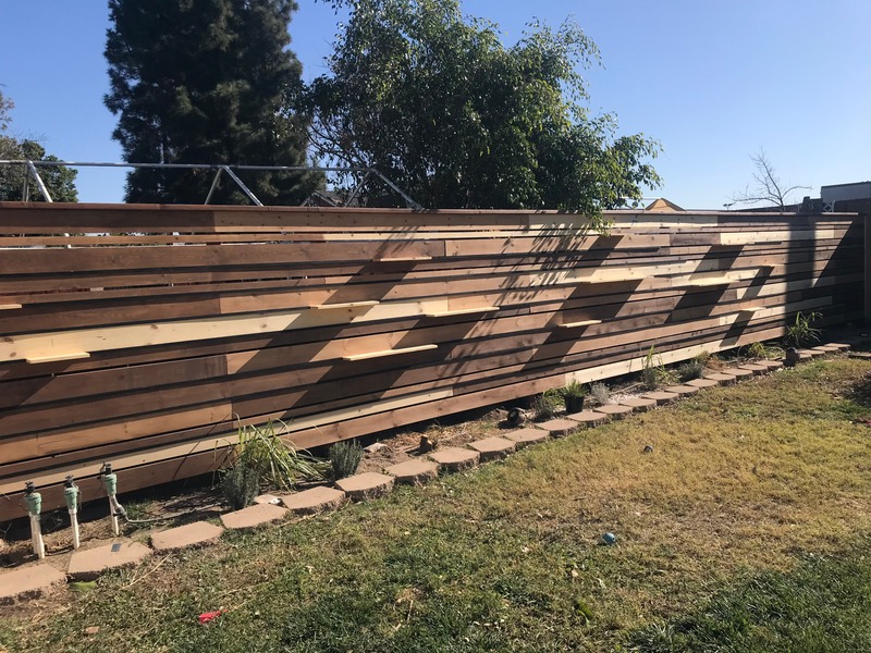 Custom horizontal cedar fence